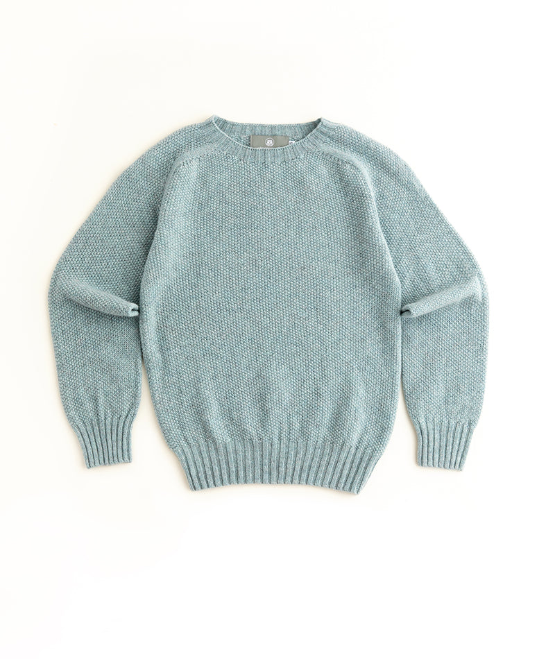 womens duck egg moss stitch jumper sweater lambs wool