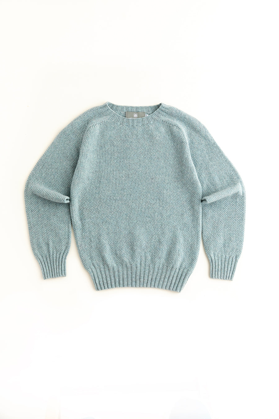 womens duck egg moss stitch jumper sweater lambs wool