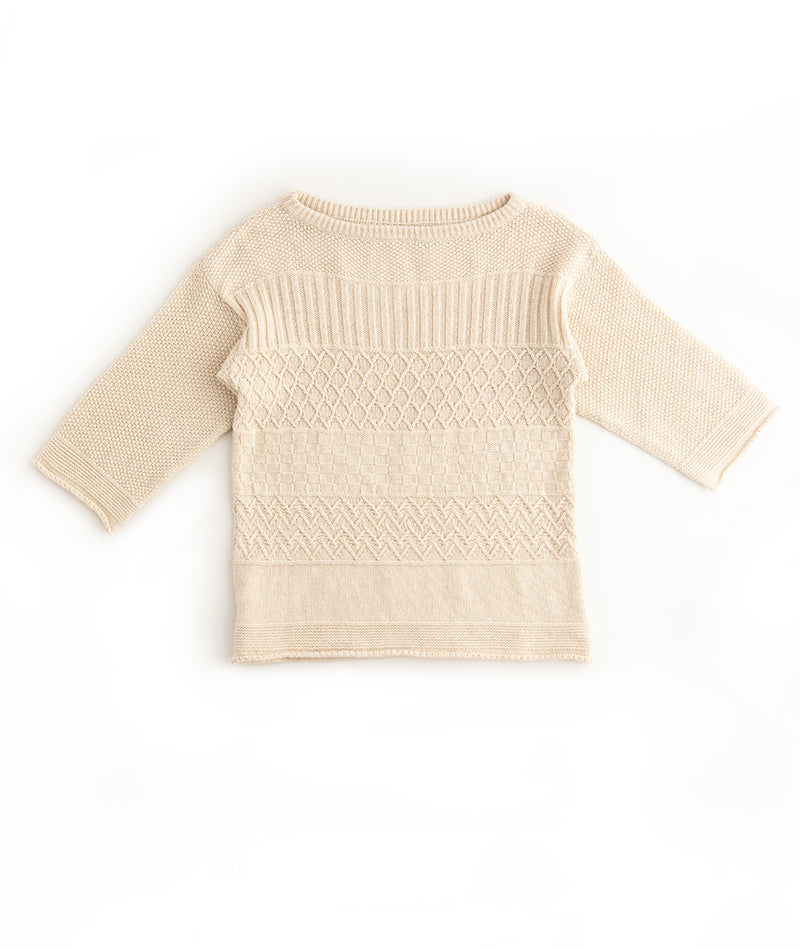 womens almond gansey jumper sweater lambs wool boat neck