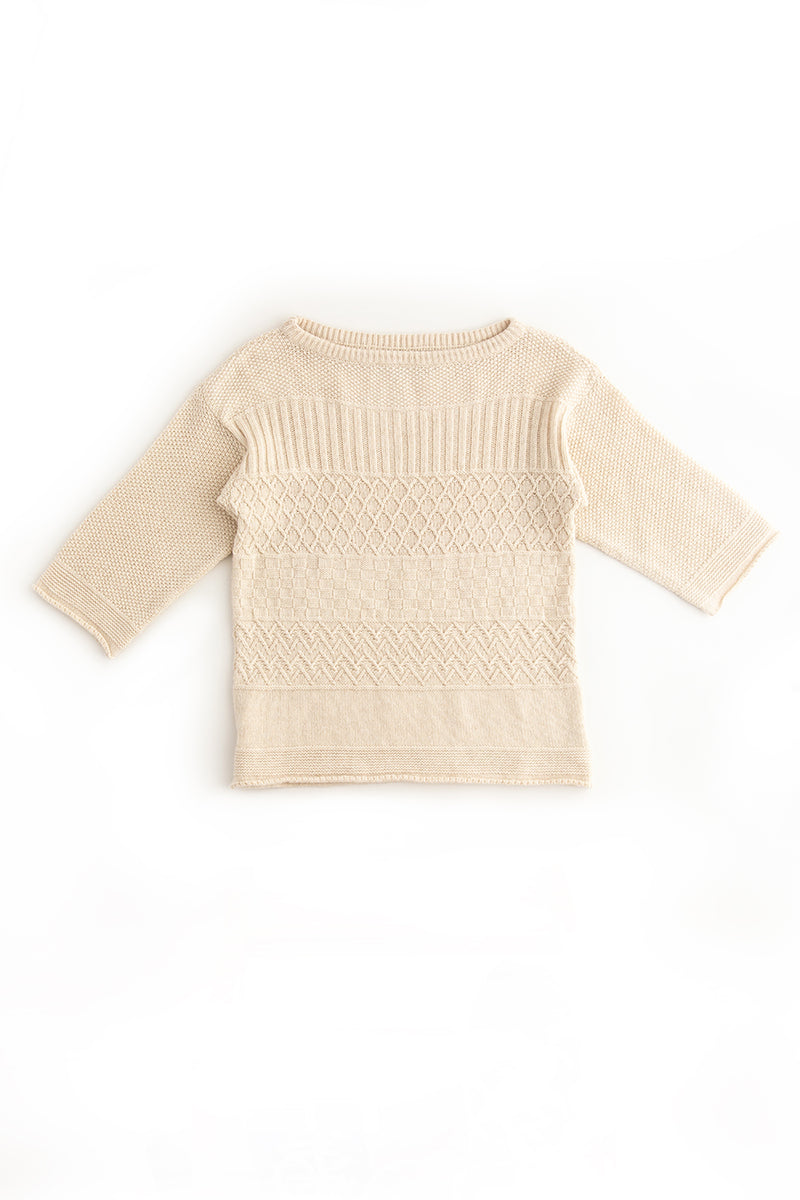 womens almond gansey jumper sweater lambs wool boat neck