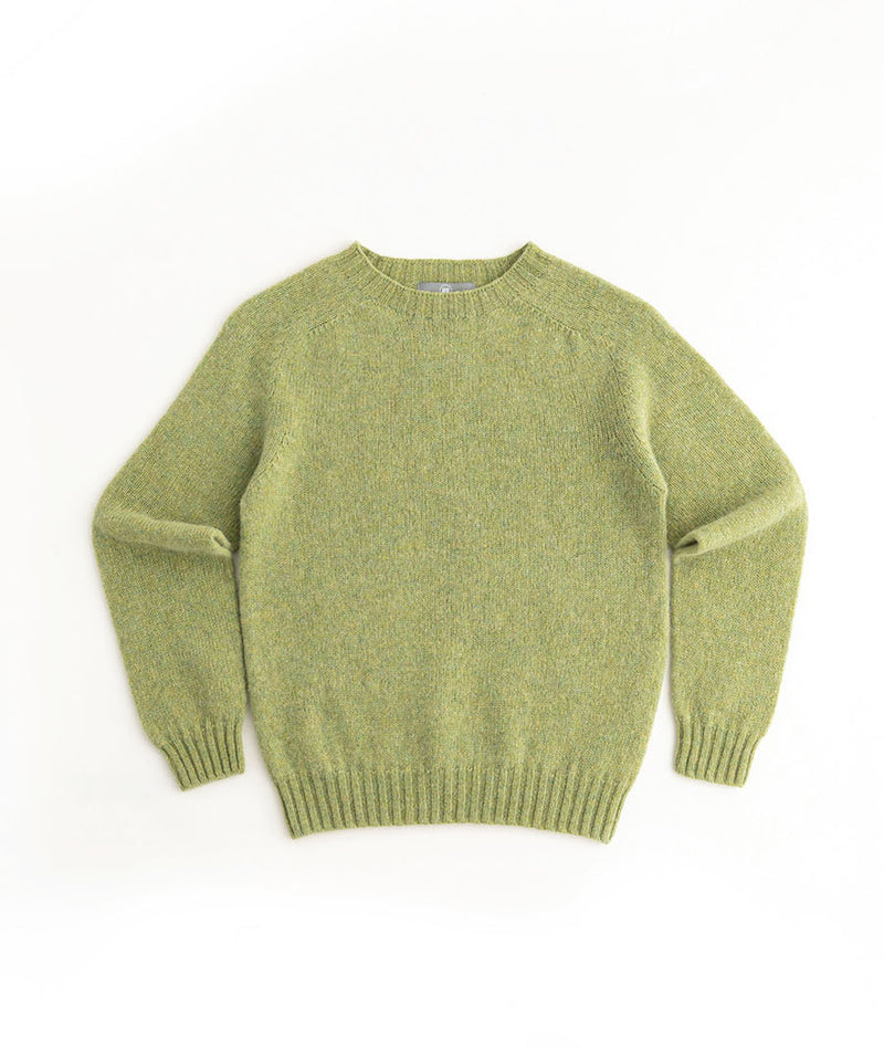 womens lime green wool jumper sweater shetland saddle shoulder