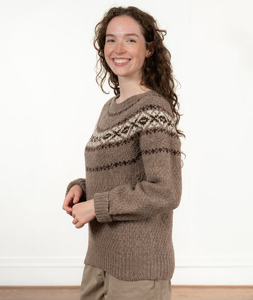 SANCTUARY-ZIP UP FAIR ISLE HODDIE MOCHA