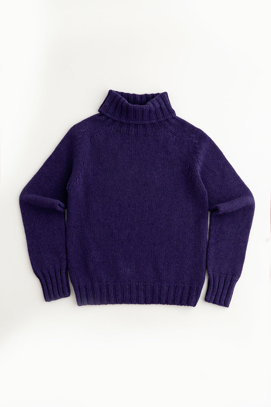 womens purple polo neck jumper sweater chunky lambs wool