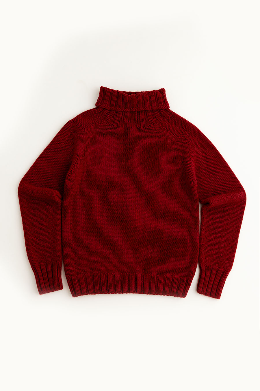womens russet red polo neck jumper sweater chunky lambs wool