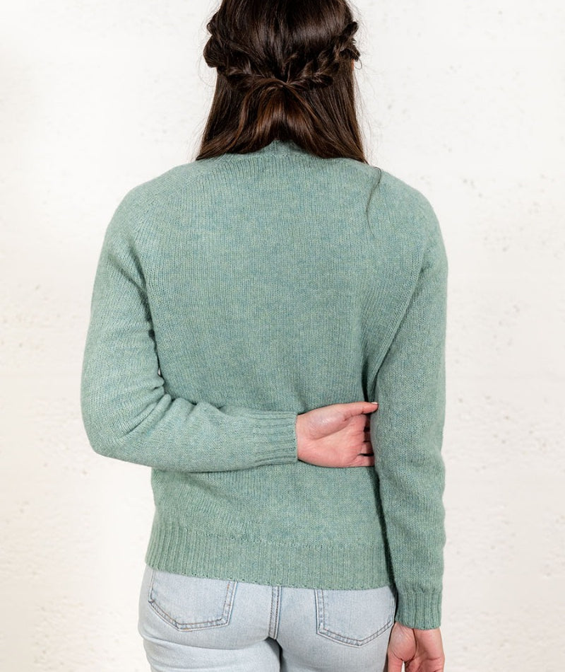 ladies soft green shetland wool jumper
