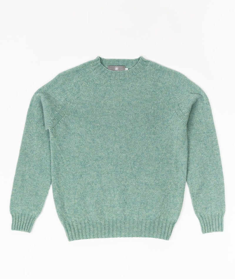 soft pastel green shetland wool sweater