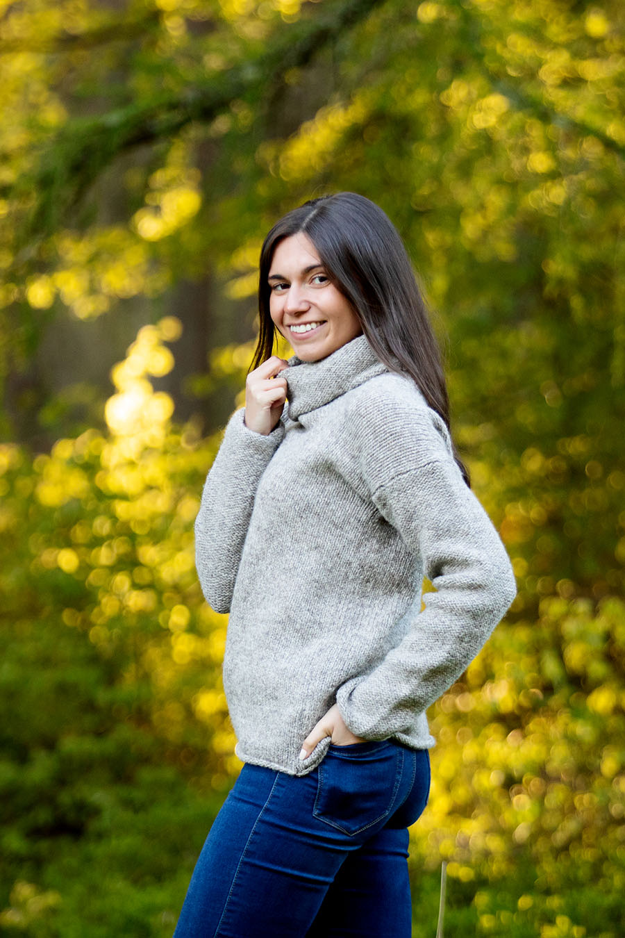 womens undyed wool jumper sweater cowl neck