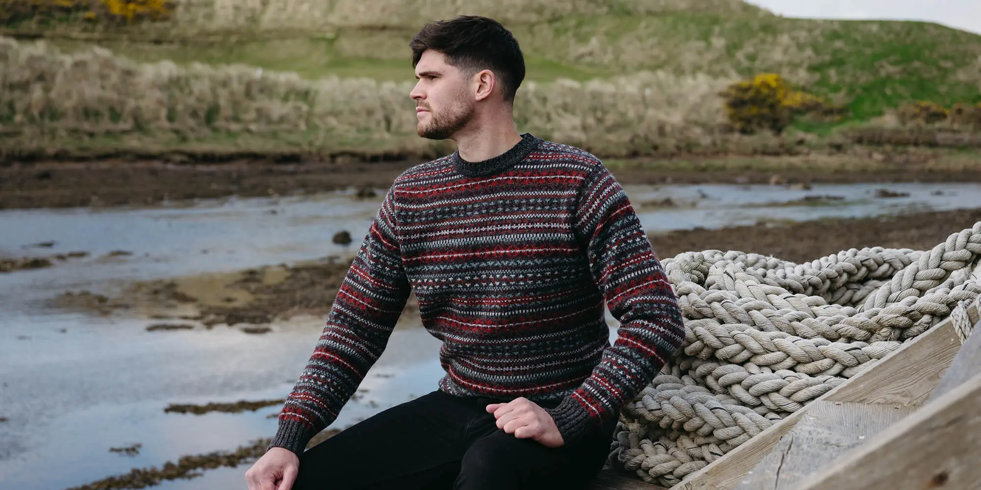 Mens warm wool knitwear - made in Scotland