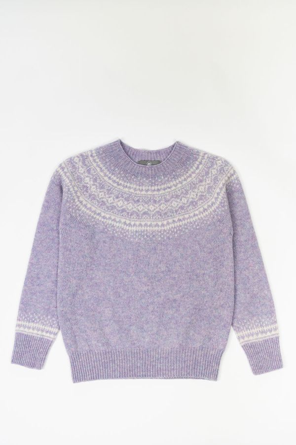 lilac wool fair isle womens jumper sweater