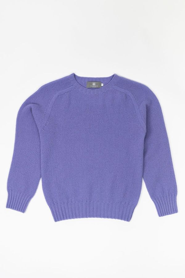 womens lilac moss stitch lambs wool jumper sweater purple