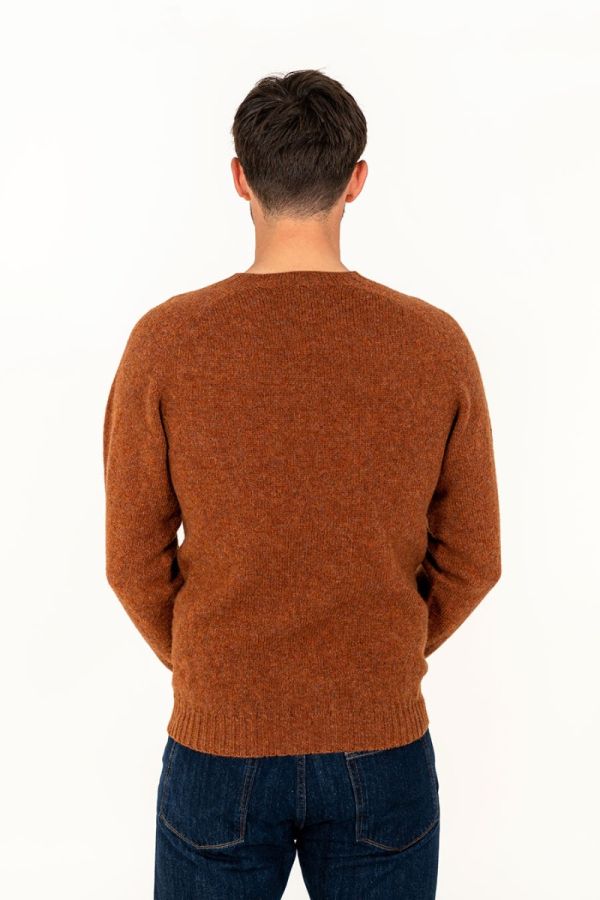 mens sienna brown shetland wool sweater jumper rust