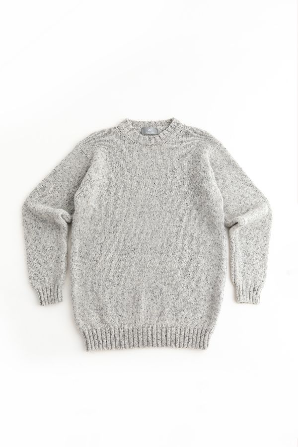 mens chunky wool jumper sweater grey gray limestone