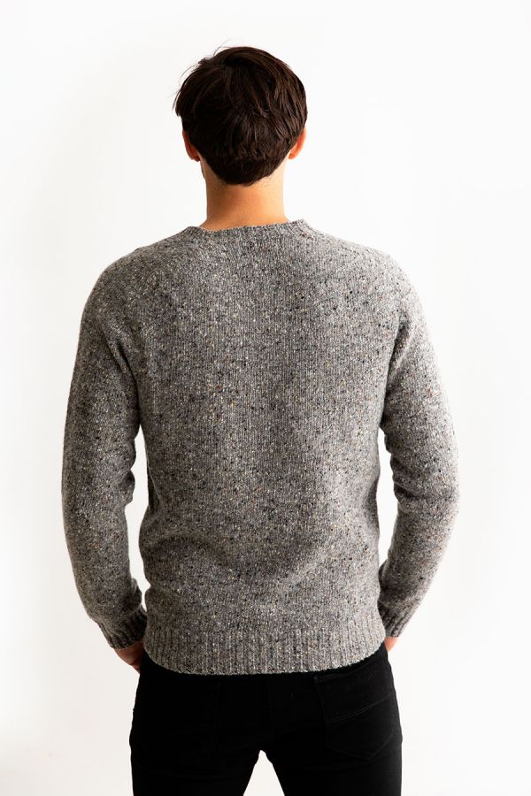 mens grey donegal wool jumper sweater