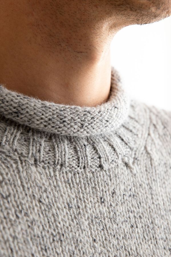 mens scottish wool limesone roll neck jumper sweater