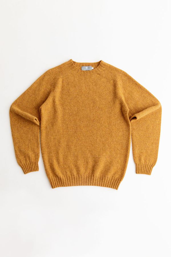 mens mustard yellow shetland wool jumper sweater