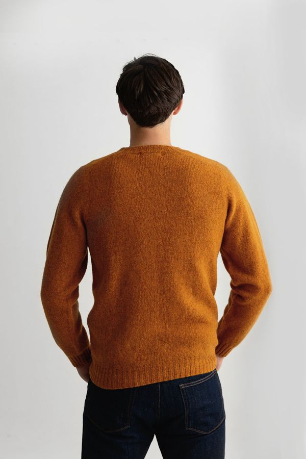 mens vintage orange shetland wool sweater jumper