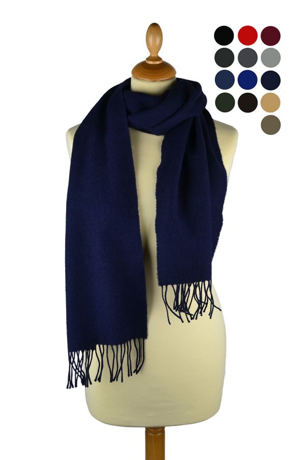 Scottish lambs wool scarf. plain woven scarves 13 colours