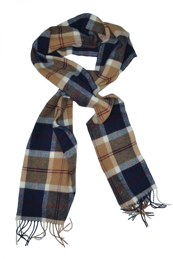 Tartan scarf. Navy Bannockbane Scottish lambswool