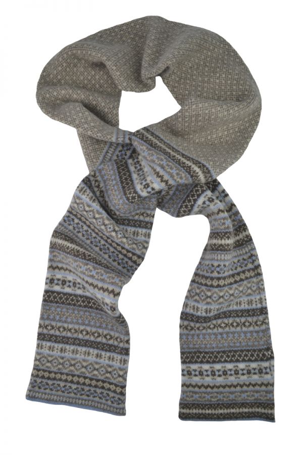Tweed Fair isle scarf - Linen
