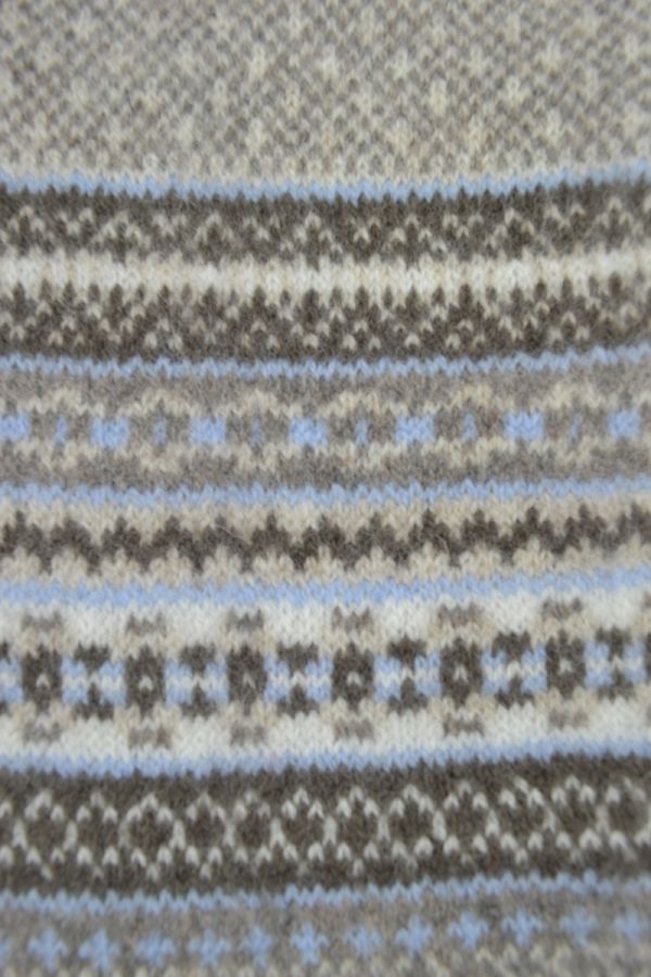 Tweed Fair isle scarf - Linen