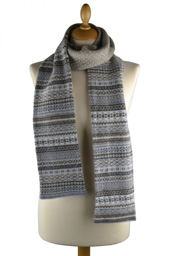 Fair isle tweed scarf. Linen