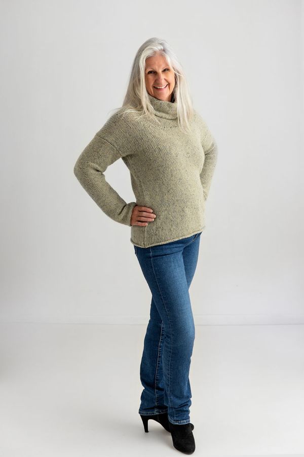 womens chunky wool cowl neck jumper sweater pastel light green