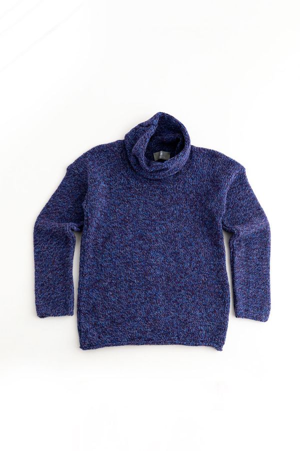 womens chunky wool cowl neck jumper sweater purple