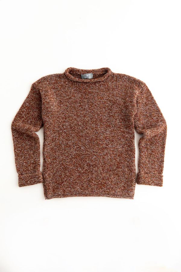 womens chunky wool jumper sweater autumn rust cuffed