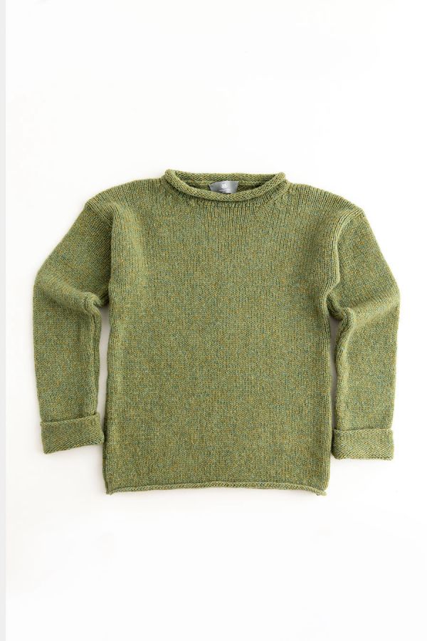 womens green chunky wool jumper sweater scottish 