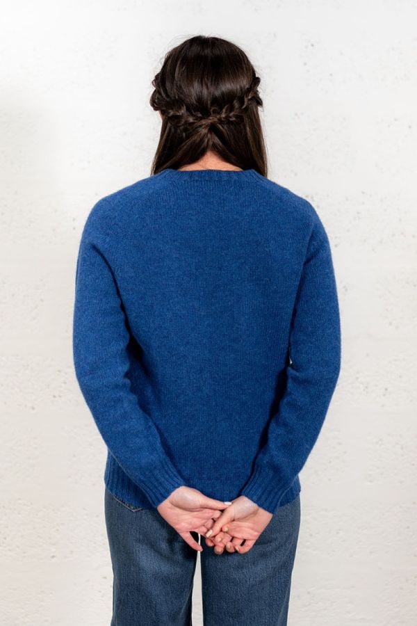 womens royal cobalt blue jumper sweater shetland back