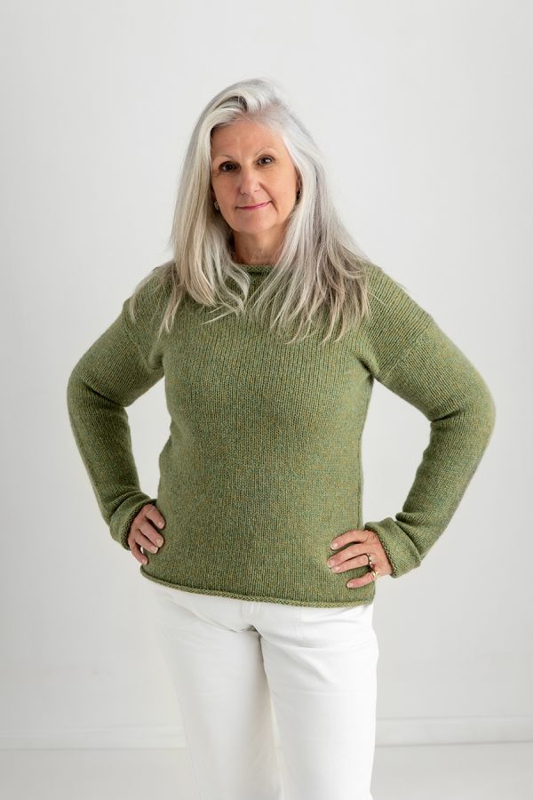 womens green jumper sweater chunky wool cuffed