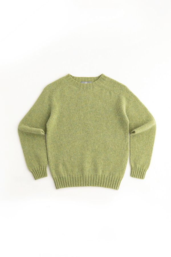 womens lime green wool jumper sweater shetland saddle shoulder