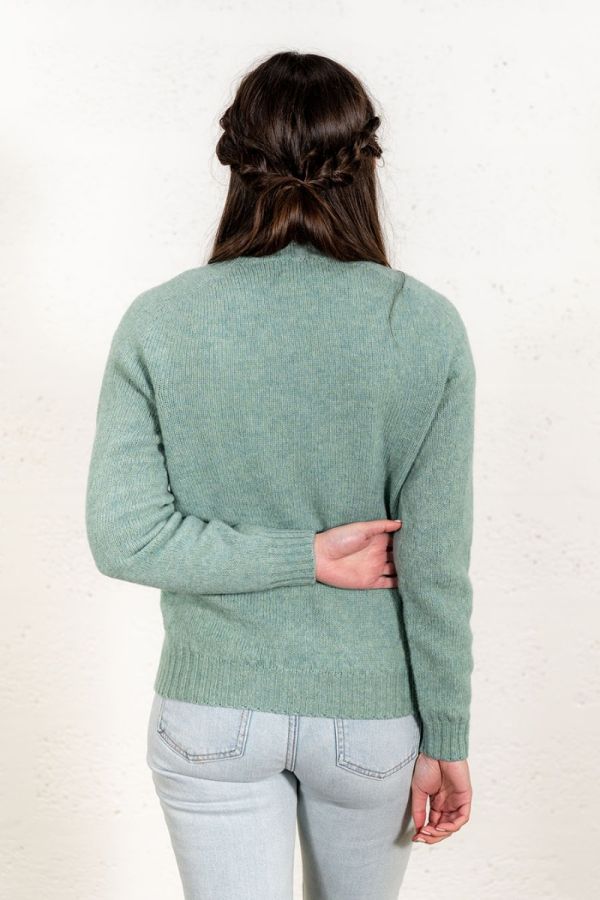 ladies soft green shetland wool jumper