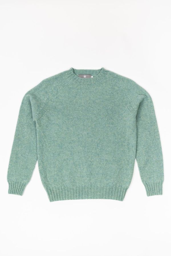 soft pastel green shetland wool sweater