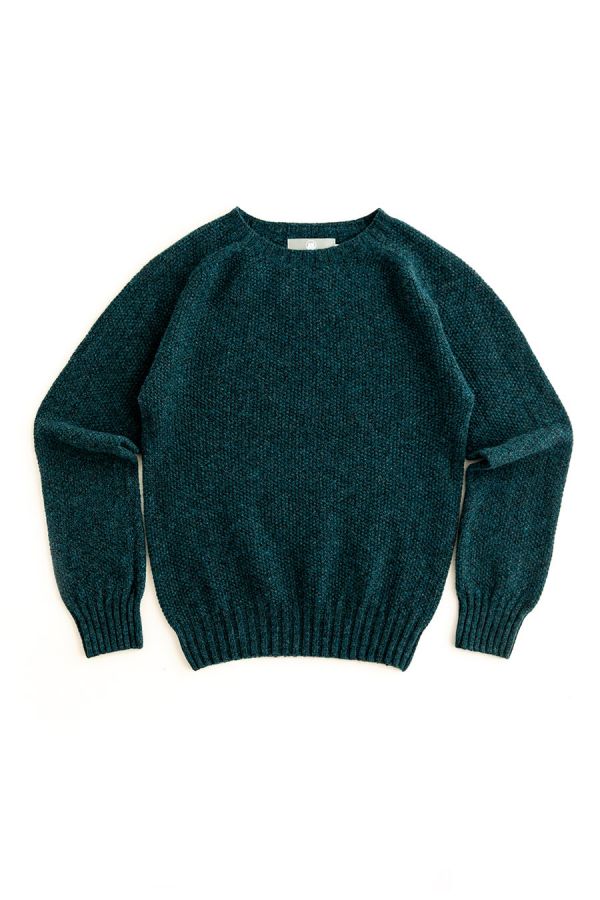 womens teal moss stitch lambs wool jumper sweater