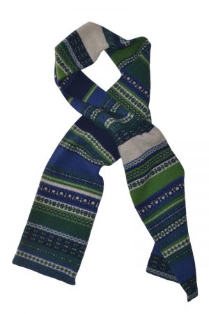 Clyde Fair isle scarf - Green