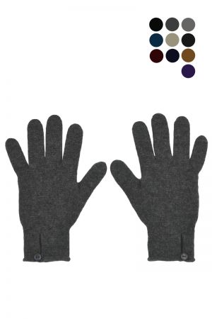 Womens Scottish Cashmere Button and Loop Gloves