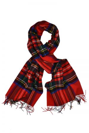 Scottish Lambswool Tartan Blanket Scarf - Royal Stewart