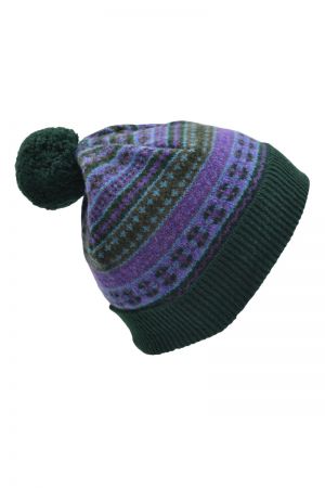 Tweed Fair isle ski hat - Purple
