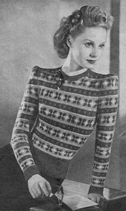 Fair isle knitting in the 1940s